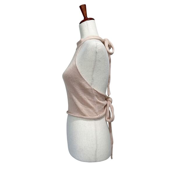 Free People Knit Halter Top XS / Small Tie Back Open Back Festival Mockneck (6) - Picture 4 of 9